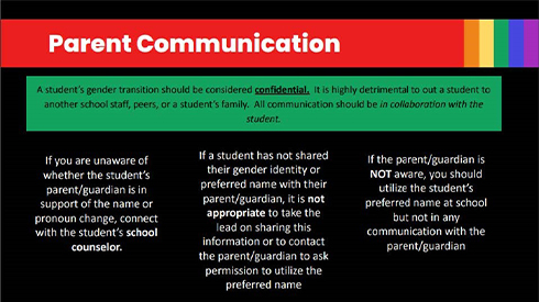 Schools cannot require teachers to lie to parents about their children’s circumstances.