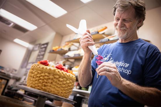 Jack Phillips is seen decorating a cake at Masterpiece Cakeshop in Colorado