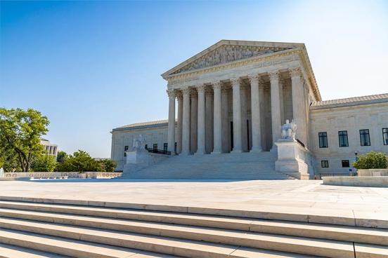 The steps to the U.S. Supreme Court are seen on a sunny day