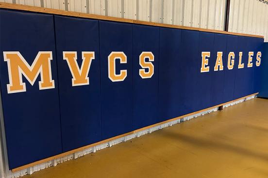 The inside of the Mid Vermont Christian School gym is seen