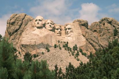 Mt. Rushmore during the summer