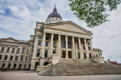 The Kansas State Capitol Building is seen in Topeka