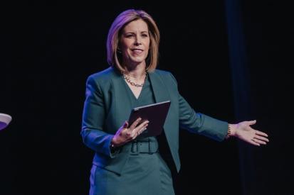 ADF CEO, President, and General Counsel Kristen Waggoner speaks at the THINQ Culture Summit on April 25, 2024