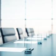 Board Room with notes and glasses