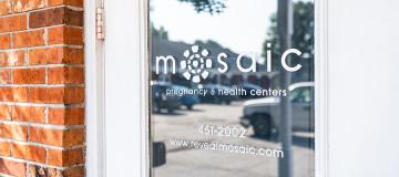 The door to Mosaic Health pregnancy center, which has served over 19,000 women since its founding