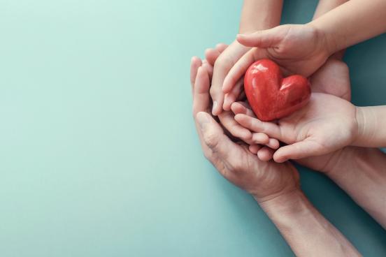 Hands Holding a Heart symbolizing adoption