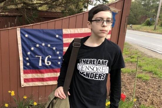 Liam Morrison wearing a shirt that says 'There are only censored genders'