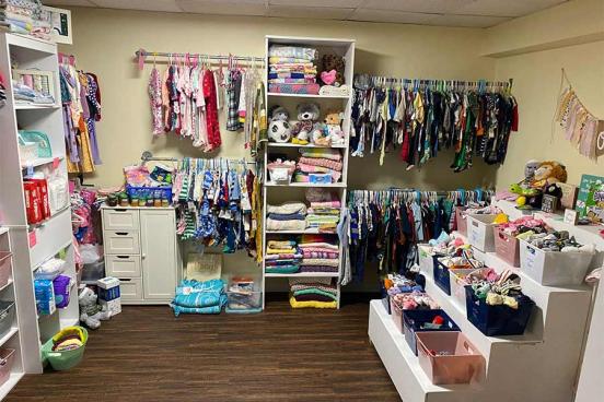 Free baby clothing and items at Options Care Center in Jamestown, New York