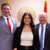 Female athlete Amelia Ford, Arkansas Attorney General Tim Griffin, and Missouri Attorney General Andrew Bailey