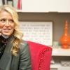 Pregnancy center director Heidi Matzke sits at her desk on the phone